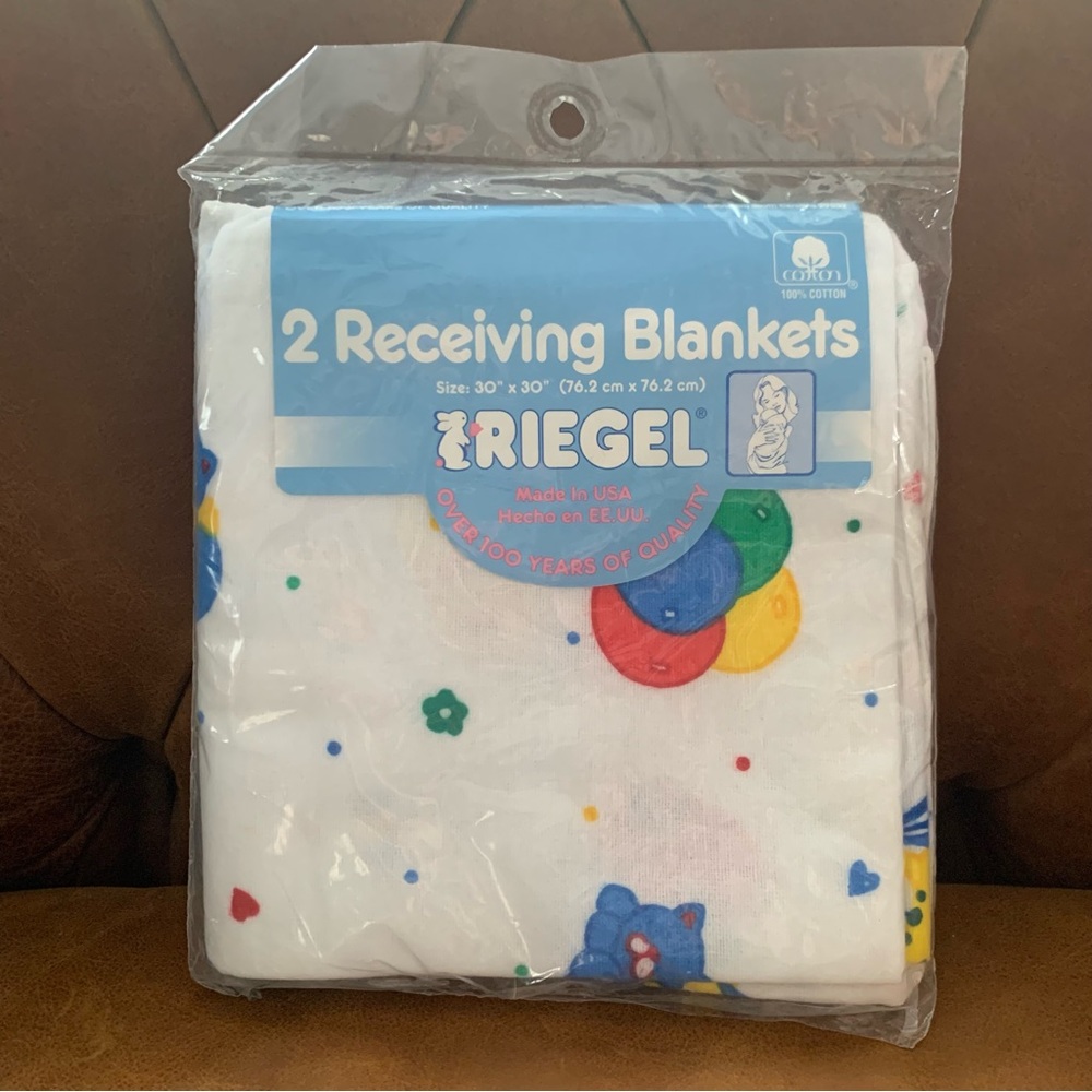 NWT VTG Riegel receiving baby blankets 80s 90s NOS NEW SEALED